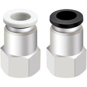 Pneumatic Tracheal Quick Connector PCF6-01/8-02/10-03 Insert Internal Thread Straight Through Black And White 1Pcs(白色PCF12-02(高端)) in Kuwait
