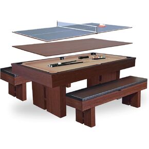 7 FT Pool Table with Dining Top, 3-in-1 Combo Game Table Billiards, Ping Pong and Dining Table. NEW & Improved Design 2026! in Kuwait