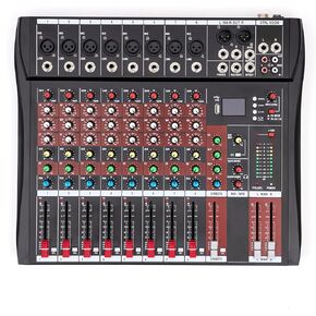 8 Channels Audio Mixer, Bluetooth Portable Audio Sound with USB, Dj Mixer,Dj Equipment, Sound Mixing Console, 48V Power for Computer Recording in Saudi Arabia