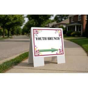 غداء الشباب، زهور الربيع، أسهم اتجاهية باللون الوردي البرقوق، إطار مزدوج الجوانب مقاس 23 × 23 بوصة. in Kuwait