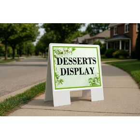 Desserts Display Spring Flowers Sage Green Directional Arrows A-Frame Double Sided 23x23 in. sign in Kuwait