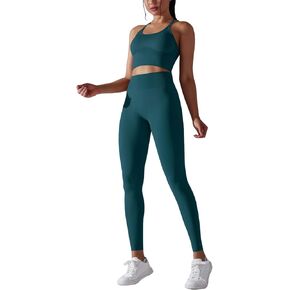 Women’s Workout Sets 2 Piece - High Waisted Legging and Cross-Strap Sports Bra Gym Outfits Activewear Matching Set in Kuwait
