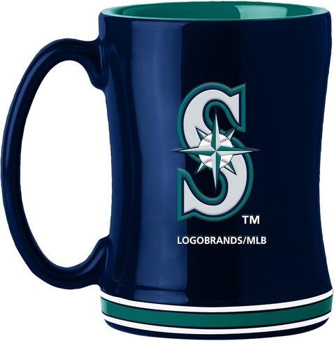 Logo Brands 526-C14RM: Seattle Mariners 14oz Relief Mug in Saudi Arabia