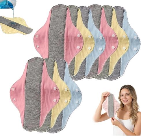 Reusable Leak-Proof Washable Incontinence Pads, Reusable Graphene Washable Leak-Proof Waterproof Pad for Elderly, Women, Postpartum & Heavy Flow Menstrual Use, Breathable Comfort (9pcs) in Saudi Arabia