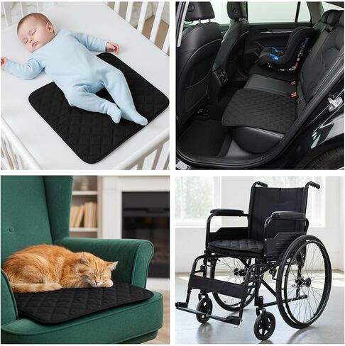 4 عبوات من وسادات الكراسي المقاومة للماء لسلس البول، وسادات حماية المقعد قابلة لإعادة الاستخدام مقاس 55.88 سم × 53.34 سم، غطاء مقعد واقي للكرسي قابل للغسل، وسادة ماصة لسلس البول غير قابلة للانزلاق للسرير والكرسي المتحرك والأطفال والحيوانات الأليفة in Kuwait