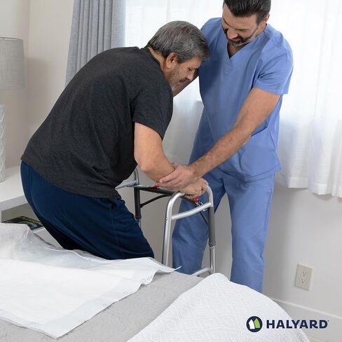 وسائد HALYARD الفاخرة للاستعمال مرة واحدة مقاس 30 × 36 وسادة Chux - علبة مكونة من 40 وسادة سرير للبالغين مع قلب مبطن للهواء للتحكم في الرطوبة والرائحة، وامتصاص ثقيل، إعادة وضع 300 رطل in Kuwait