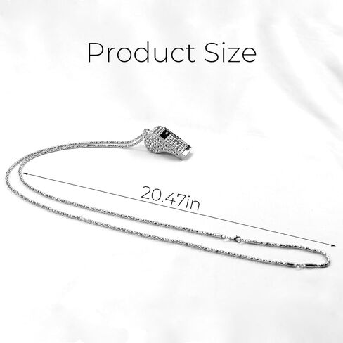 صفارة حبل معدنية من حجر الراين، صوت عالٍ كريستالي مع صفارة سلسلة للمدربين، والحكام، والمعلمين، والشرطة، وحارس الإنقاذ، والطوارئ، والرياضة، والكبار (فضي) in Kuwait