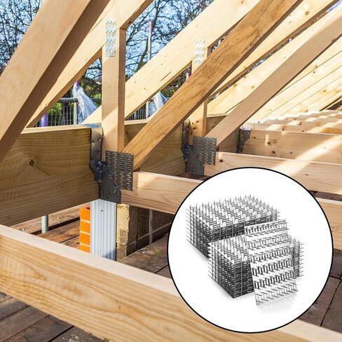 20 حزمة من ألواح تروس - 4 × 6 بوصات ارتفاع لوحات إصلاح 9 مم - دعامة لوحة ربط معدنية سمك أسنان الأظافر 1 مم - دعامات موصل خشبية لخشب تروس السقف الخشبي in Saudi Arabia