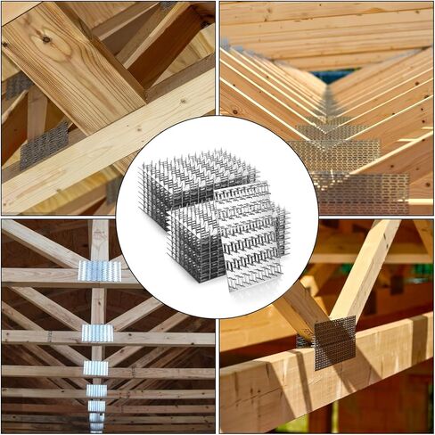 20 حزمة من ألواح تروس - 4 × 6 بوصات ارتفاع لوحات إصلاح 9 مم - دعامة لوحة ربط معدنية سمك أسنان الأظافر 1 مم - دعامات موصل خشبية لخشب تروس السقف الخشبي in Saudi Arabia