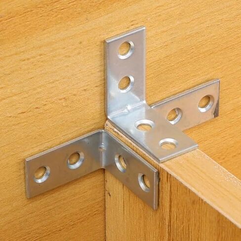 10Pcs Stainless Steel L Brackets (1.2x1.2 Inch) - Heavy Duty 90 Degree Corner Braces with Screws for Furniture, Wood Shelves, Cabinet, Drawer, Chair, Table Repair & Reinforcement in Saudi Arabia