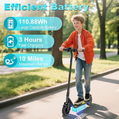 Electric Scooter, 250W Motor, Max Speed 9 MPH, 6.5" Kick Scooter, 3 Speed Modes, LED Display, Max Load 155LBS in Kuwait