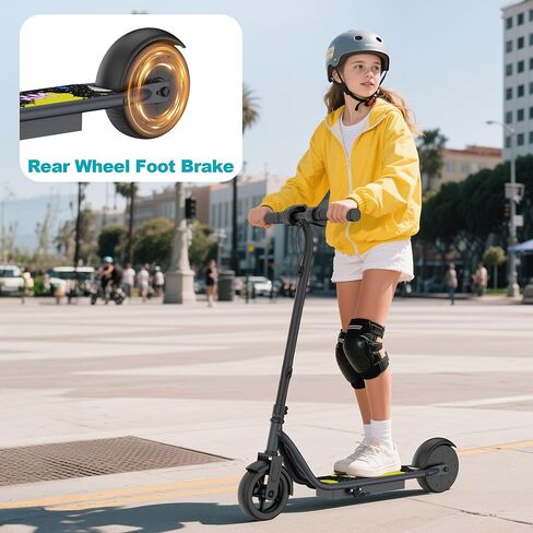 Electric Scooter, 250W Motor, Max Speed 9 MPH, 6.5" Kick Scooter, 3 Speed Modes, LED Display, Max Load 155LBS in Kuwait