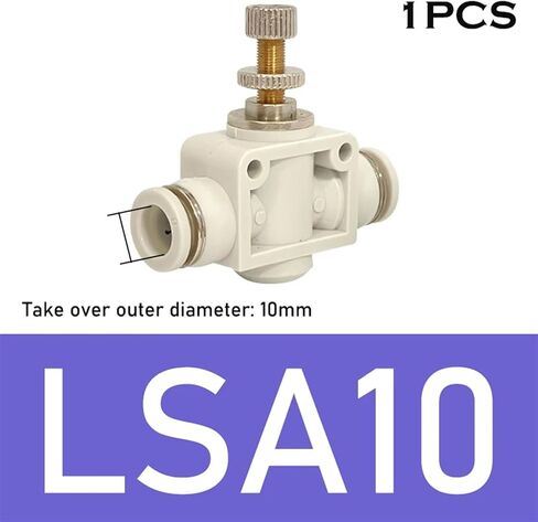 1 قطعة تركيبات هوائية بيضاء خنق قابل للتعديل صمام الأنابيب سريعة LSA-6 LSA-8 4 10 12 متر (LSA10) in Kuwait