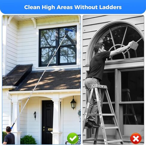 مجموعة منفضة عالية الوصول من wlich بطول 26 قدمًا، مجموعة من الألومنيوم ومروحة ونافذة بطول 5-20 قدمًا، مجموعة غبار متعددة الاستخدامات مع 5 رؤوس قابلة للاستبدال لتنظيف المراوح والنوافذ والمناطق التي يصعب الوصول إليها في الهواء الطلق بدون سلم in Kuwait