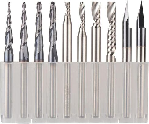 Carbide Square End Mill CNC Engraving Bits Milling Cutter Woodwork Set 3.175mm 6.35mm 6mm Shank Router for Carving Wood Tools(6mm Set 6pcs) in Saudi Arabia