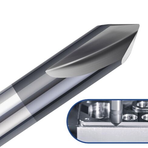 10pcs Chamfer End Mill 90 Degrees 6mm Shank V Groove Router Bit 2 Flute Cutter Carbide CNC Milling in Saudi Arabia