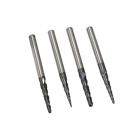 4pc Tapered Ball Nose End Mill Tungsten Carbide Milling Cutter CNC Router Bit 2 Flute Solid Taper for Wood Metal Cone Bits in Saudi Arabia