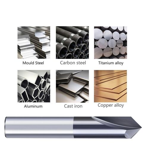 10pcs Chamfer End Mill 90 Degrees 6mm Shank V Groove Router Bit 2 Flute Cutter Carbide CNC Milling in Saudi Arabia