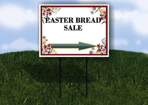 Easter Bread Sale Spring Flowers Plum Pink Directional Arrows A-Frame Double Sided 23x23 in. sign in Saudi Arabia
