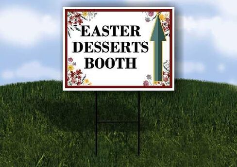 Easter Desserts Booth Spring Flowers Plum Pink Up Arrows A-Frame Single Sided 23x23 in. sign in Saudi Arabia