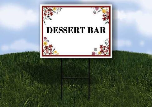 Dessert Bar Spring Flowers Plum Pink Up Arrows A-Frame Single Sided 23x23 in. sign in Kuwait