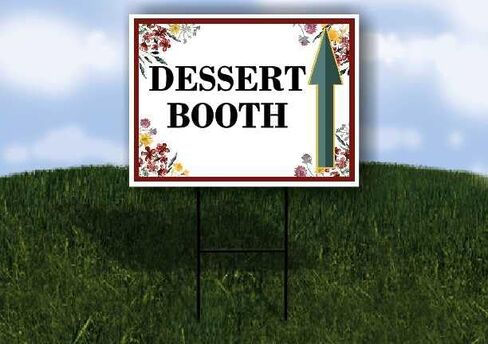 Dessert Booth Spring Flowers Plum Pink Directional Arrows A-Frame Double Sided 23x23 in. sign in Saudi Arabia