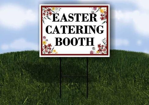 Easter Catering Booth Spring Flowers Plum Pink Up Arrows A-Frame Single Sided 23x23 in. sign in Saudi Arabia