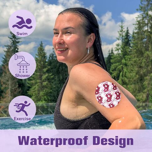 40 Pack Libre 3 Sensor Covers Waterproof,Breathable Adhesive Patches for Libre 3 Plus,with Easy-Peel Tab Pre-Cut Backing,Hypoallergenic & Latex-Free Overpatch for Long Stay Protection,8 Styles Flowers in Kuwait