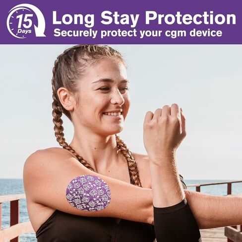 40 Pack Libre 3 Sensor Covers Waterproof,Breathable Adhesive Patches for Libre 3 Plus,with Easy-Peel Tab Pre-Cut Backing,Hypoallergenic & Latex-Free Overpatch for Long Stay Protection,8 Styles Flowers in Kuwait