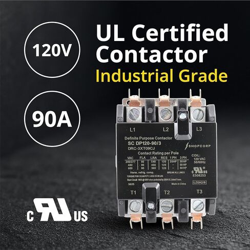 AC Contactor 90 Amp 3 Pole Contactor 120v Coil –Definite Purpose (DP) IEC/UL Listed for HVAC, Lighting, and Motor Load Applications in Saudi Arabia