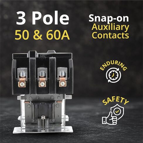 AC Contactor 90 Amp 3 Pole Contactor 120v Coil –Definite Purpose (DP) IEC/UL Listed for HVAC, Lighting, and Motor Load Applications in Saudi Arabia