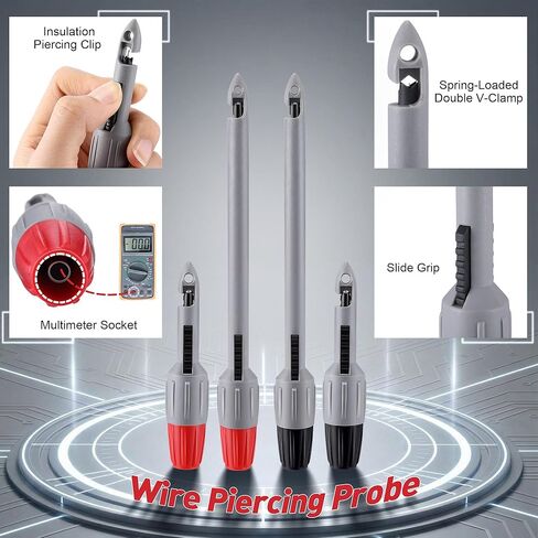 4 قطع من مسبار ثقب الأسلاك، مجموعة مشبك ثقب العزل مع قابس موزة 2 مم 4 مم لقياس الجهد المتعدد وإصلاح تشخيص السيارات واستكشاف أخطاء دائرة الاختبار الكهربائية وإصلاحها in Kuwait