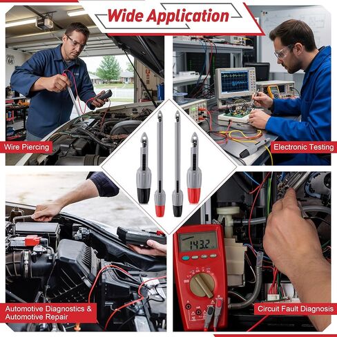 4 قطع من مسبار ثقب الأسلاك، مجموعة مشبك ثقب العزل مع قابس موزة 2 مم 4 مم لقياس الجهد المتعدد وإصلاح تشخيص السيارات واستكشاف أخطاء دائرة الاختبار الكهربائية وإصلاحها in Kuwait