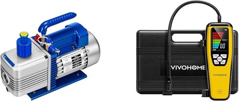 VIVOHOME 5 CFM 1/2 HP 2 Stage HVAC Vacuum Pump for R134a R12 R22 R502 R410a Systems, with HVAC Refrigerant Freon Leak Detector with Rechargeable Battery in Saudi Arabia