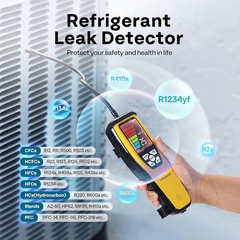 VIVOHOME 5 CFM 1/2 HP 2 Stage HVAC Vacuum Pump for R134a R12 R22 R502 R410a Systems, with HVAC Refrigerant Freon Leak Detector with Rechargeable Battery in Saudi Arabia
