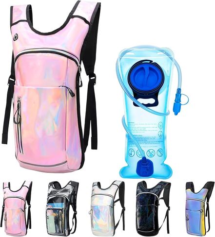 Hydration Backpack,Water Backpack with 2L Water Bladder,Festival Essential-Rave Hydration Pack,Lightweight Insulation Hydropack for Outdoor,Hiking,Running,Biking,Music Festival for Men Women in Kuwait