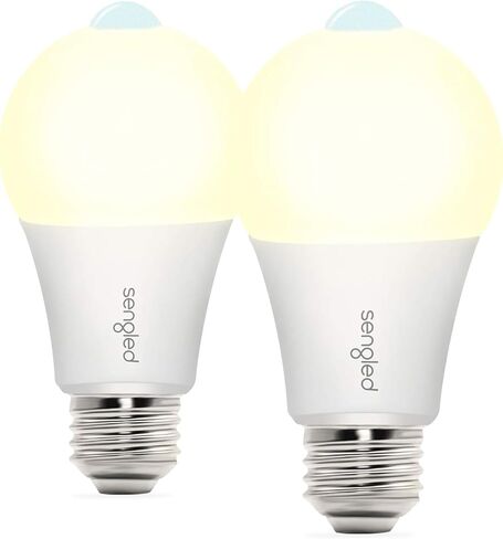 Sengled Motion Sensor Light Bulbs, A19 LED Dusk to Dawn Bulbs 3000K Soft White, Motion Activated Indoor Outdoor Light Bulbs 8.8W (60W Equivalent) 800 Lumens for Porch, Garage, Hallway, 2 Pack in Saudi Arabia