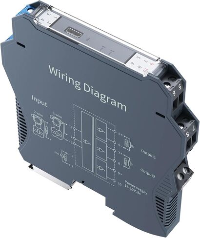 DC24V Analog Signal Isolator 4-20mA to 0-10V 0-5V 1-5V 1 in 2 Out 35mm DIN Rail(Input 0-5V,Output 0-10V) in Saudi Arabia