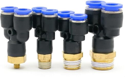 10 قطعة PX تركيبات هوائية على شكل Y تي شيرت 4-12 مللي متر القطر الخارجي خرطوم M5 1/8 "1/4" 3/8 "1/2" BSPT خيط خارجي تي شيرت موصل الهواء (PX8-04 10 قطعة) in Kuwait