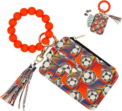 World Cup Soccer Coin Purse for Women, Card Holder Wallet with Wristlet Keychain, Soccer Football Game Day Wallet Small Change Purse Credit Card Holder, Sports Fan Accessories Gifts for Women Men Kids in Kuwait