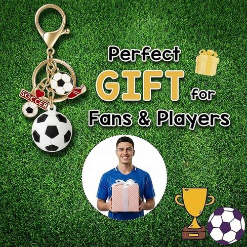 Soccer Keychain,Soccer Gifts,Mini Cute Football Keychain Backpack Charm Keychains Hanging Bag Key Chain Key Ring Small Pendant,Soccer Party Favors Decorations Birthday Supplies for Men Women Youth in Kuwait