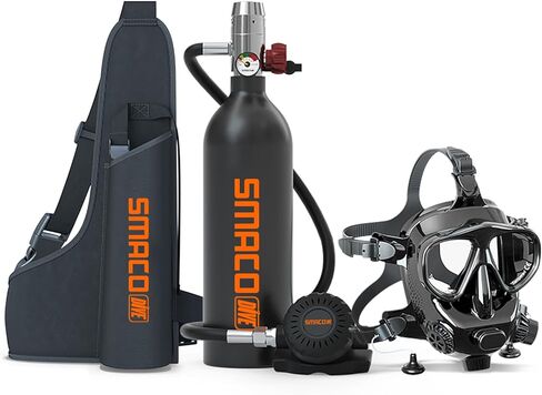 SMACO Mini Scuba Tank 1L Diving Tank Provide 15-20 Minutes Breath Scuba Cylinder for Shallow Water Diving(No More Than 33 ft) Scuba Diving Kit for Diving Practice/Underwater Work/As Backup Air in Saudi Arabia