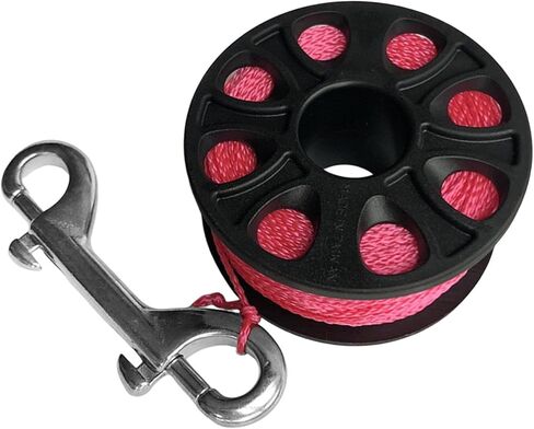 Scuba Spool Finger Reel Accessory for Traveling Diver Compact 30M Nylon Line Stainless Steel Double Hook, Fluorescent Yellow in Saudi Arabia