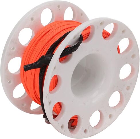 Finger Reel Diving Spool with 30m Orange Line, Stainless Steel Clip, Lightweight Durable Underwater Diving Gear - Anti Swivel Joint, Easy Connection for Cave and Wreck (white wheel) in Saudi Arabia