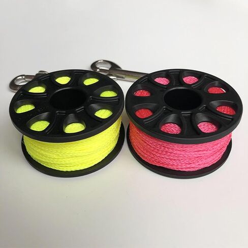 kowaku 7.8cm Scuba Diving Reel 30 Meter Nylon Line Lightweight Professional for Photography Stainless Steel Double Hook Accessories, Fluorescent Pink in Saudi Arabia
