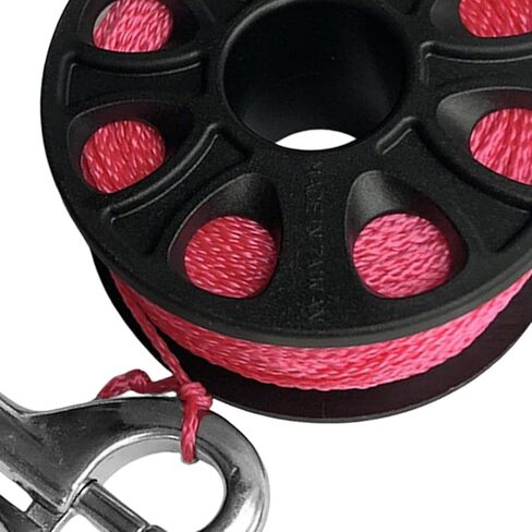 kowaku 7.8cm Scuba Diving Reel 30 Meter Nylon Line Lightweight Professional for Photography Stainless Steel Double Hook Accessories, Fluorescent Pink in Saudi Arabia