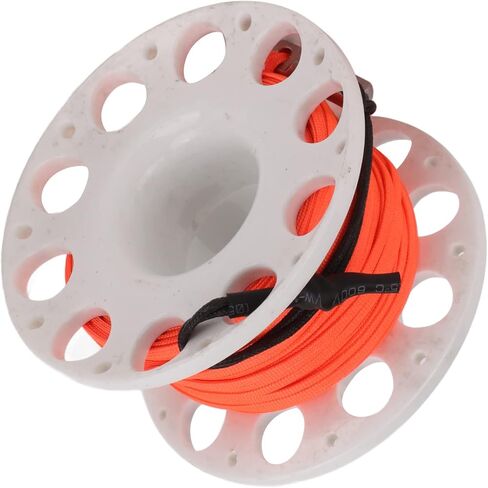 Finger Reel Diving Spool with 30m Orange Line, Stainless Steel Clip, Lightweight Durable Underwater Diving Gear - Anti Swivel Joint, Easy Connection for Cave and Wreck (white wheel) in Saudi Arabia
