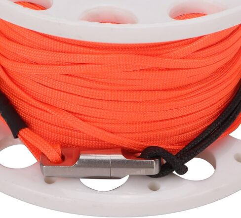 Finger Reel Diving Spool with 30m Orange Line, Stainless Steel Clip, Lightweight Durable Underwater Diving Gear - Anti Swivel Joint, Easy Connection for Cave and Wreck (white wheel) in Saudi Arabia