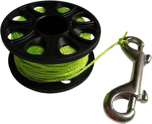 Diving Reel Finger Spool 98.43ft, Double Ended Bolt Snap Clip for Divers Fishing Underwater Sports, Green in Kuwait