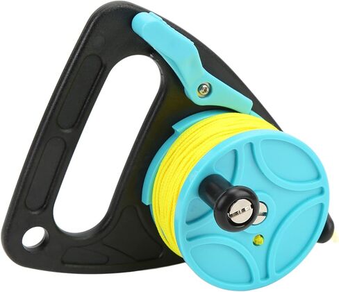 Portable Diving Handle Reel, Scuba Diving Reel with 46m Nylon Wire, Yellow and Blue - Lightweight Design, Thumb Stopper Control, Ideal for Snorkeling and Water Sports (Sky Blue Wheel) in Saudi Arabia